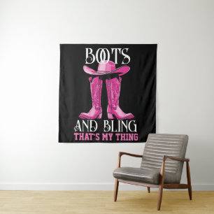 Pink Boots and Bling That's My Thing Tapestry