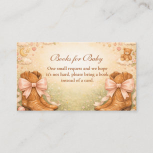 Pink Boots And Bows Girl Books for Baby Enclosure Card