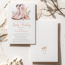 Pink Boots & Bubbly Champagne Glass Bridal Shower