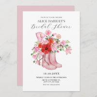 Pink boots flower bouquet bridal shower