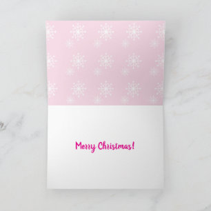 Pink Border Collie Christmas Card
