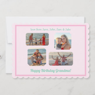 Pink Border Scallop PHOTO Birthday
