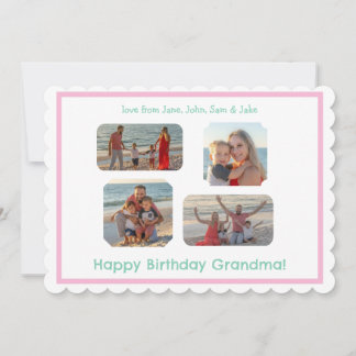 Pink Border Scallop PHOTO Birthday