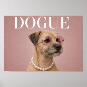 Pink Border Terrier Dog Covergirl A4 Poster