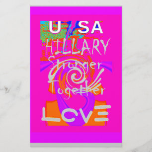 Pink Bordered Hillary Inspiration Art Print Stationery