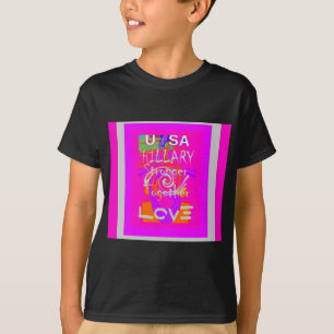 Pink Bordered Hillary Inspiration Art Print T-Shirt