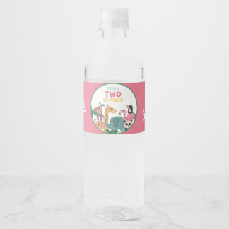 Pink Born Two Be Wild  Water Bottle Label