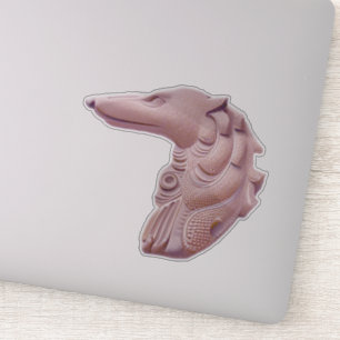 Pink Borzoi Profile Die Cut Borzoi Sticker