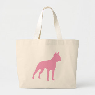 Pink Boston Terrier Dog Gifts Large Tote Bag