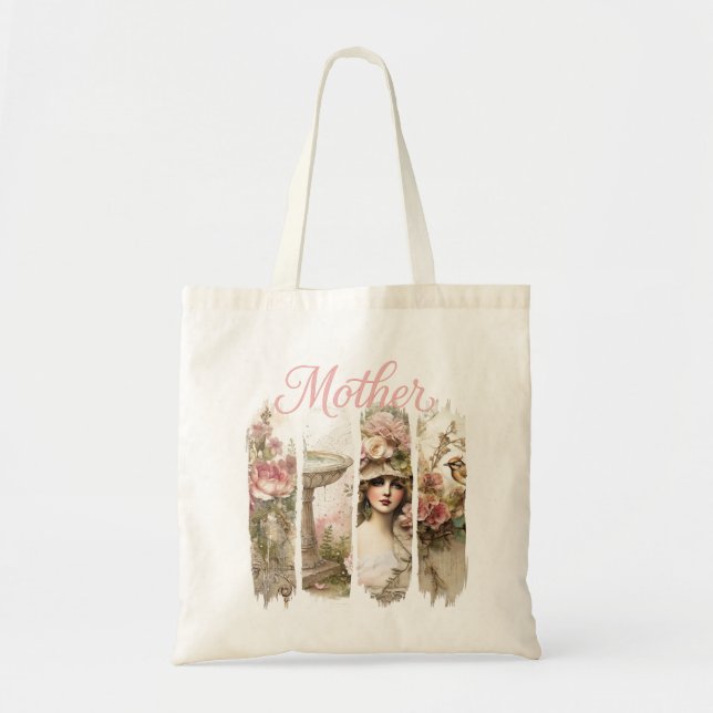 Pink Botanica Mother Tote Bag (Front)