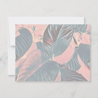 Pink Botanical Leaves Post Card (Customise)