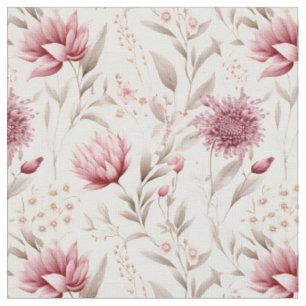 Pink botanical rustic cosy design fabric
