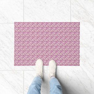 Pink Botanical Vine Pattern Floral Nature Design Doormat