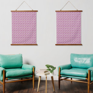 Pink Botanical Vine Pattern Floral Nature Design Hanging Tapestry