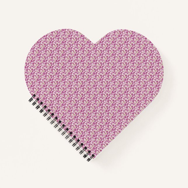 Pink Botanical Vine Pattern Floral Nature Design Notebook (Front)