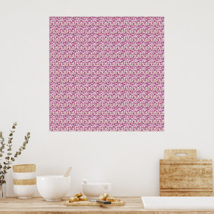 Pink Botanical Vine Pattern Floral Nature Design Poster