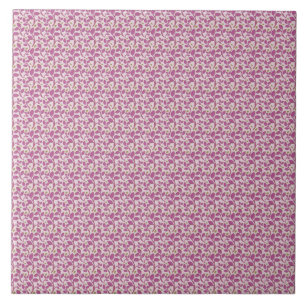 Pink Botanical Vine Pattern Floral Nature Design Tile