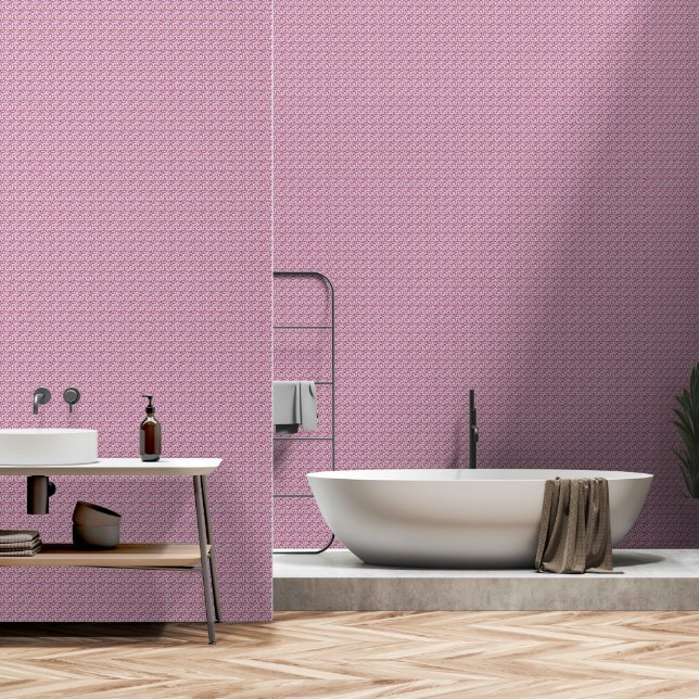 Pink Botanical Vine Pattern Floral Nature Design Wallpaper (Bathroom)