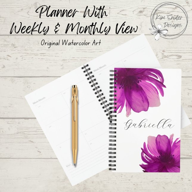 Pink Botanical Watercolor Flowers Planner (Creator Uploaded)