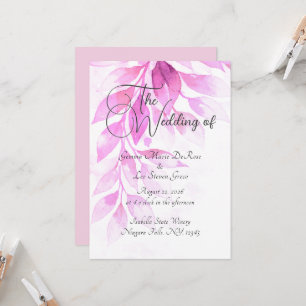Pink Botanical Wedding Invitation