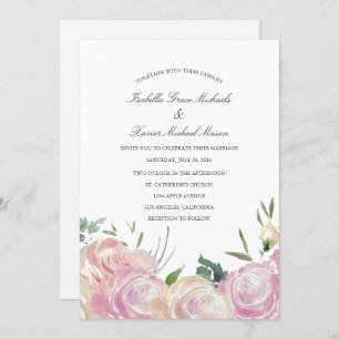 Pink Botanical Wedding Invitation