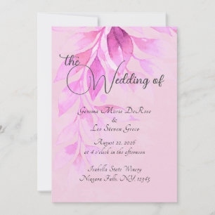 Pink Botanical Wedding Invitation