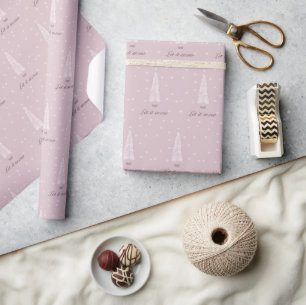 Pink Bottle brush Tree Wrapping Paper