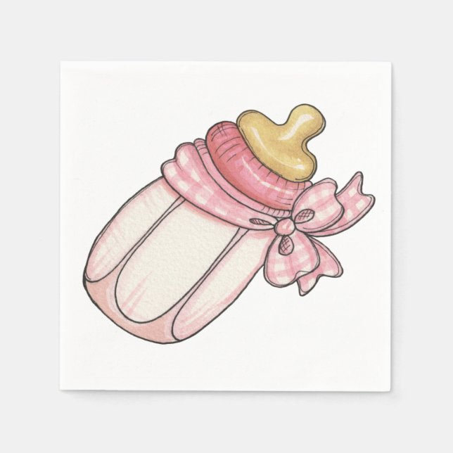 Pink Bottle Napkin (Front)