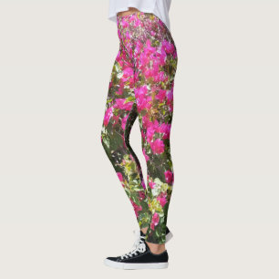 Pink Bougainvillea Bush Leggings