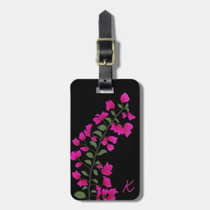 Pink Bougainvillea Personalised Luggage Tag