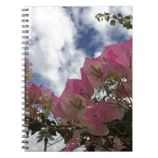 Pink bougainvillea spiral notebook
