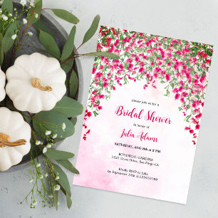 Pink Bougainvillea Tropical Forest Bridal Shower Invitation