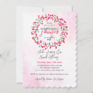 Pink Bougainvillea Tropical Forest Wedding Shower Invitation