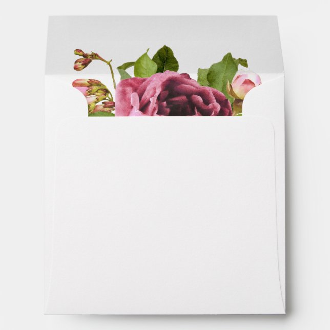 Pink Bouquet Floral Pattern Envelope (Back (Bottom))