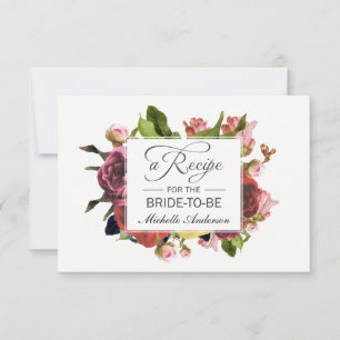 Pink Bouquet Floral Recipe Card