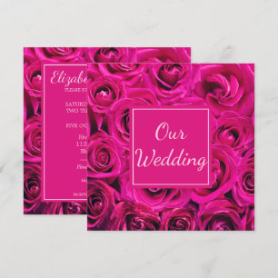 Pink Bouquet of Rose's Invitation