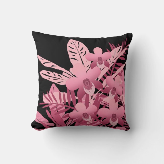 Pink bouquet tropical cushion (Front)