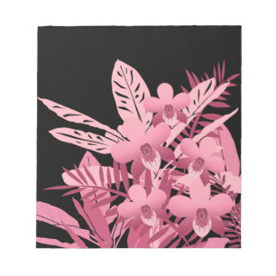Pink bouquet tropical notepad