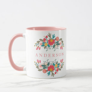 Pink Bouquet with Name Mug