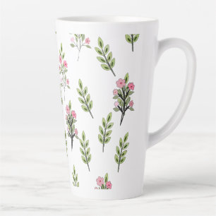 Pink Bouquets Large Latte Mug