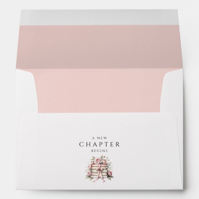 Pink Bow A New Chapter Baby Shower Envelope (Back (Bottom))