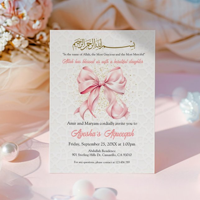 Pink Bow Aqeeqah Announcement (Creator Uploaded)