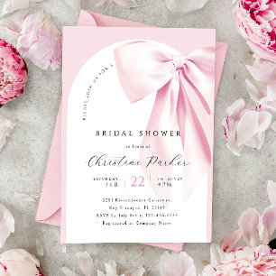 Pink Bow Arch Bridal Shower Invitation