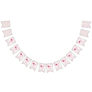 PINK BOW & ARCH FALL PUMPKIN FLOWERS BIRTHDAY BUNTING