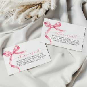 Pink Bow Attire Request Enclosure Card