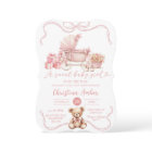 Pink Bow Baby Carriage Girl Baby Shower
