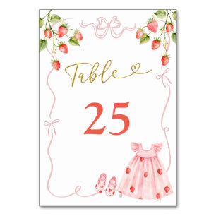 Pink Bow Baby Clothes Baby Shower Table Number