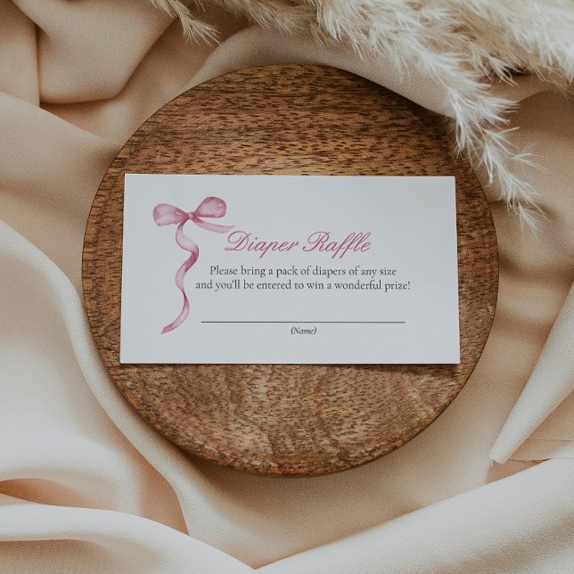 Pink Bow Baby Diaper Request Enclosure Card (Creator Uploaded)