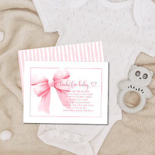 Pink Bow Baby Girl Books for Baby Enclosure Card