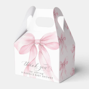 Pink Bow Baby girl Shower elegant Favour Box